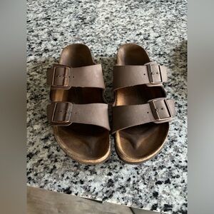 BIRKENSTOCK MEN'S ARIZONA OILED LEATHER DOUBLE STRAP SANDALS SIZE 40